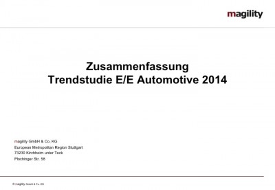 Titelblatt Zusammenfassung E/E Studie magility